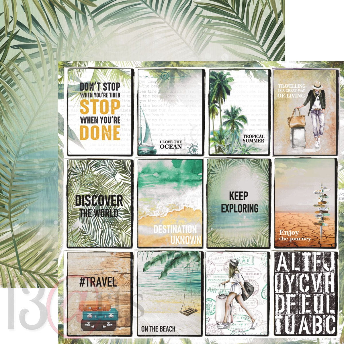 13Arts - Travel Journal - 12x12 Paper Set