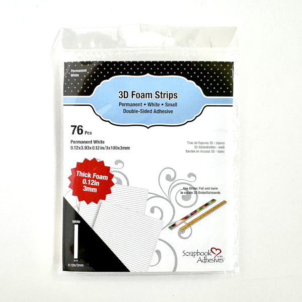 Scrapbook Adhesives - Thick 3D Foam Strips - White