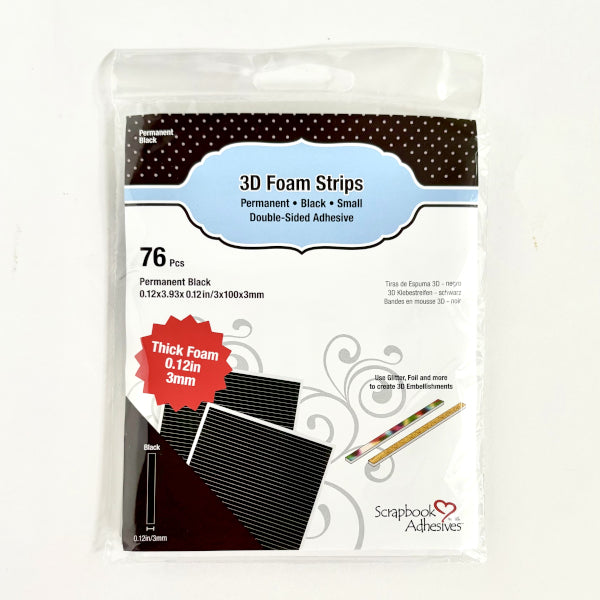 Scrapbook Adhesives - Thick 3D Foam Strips - Black