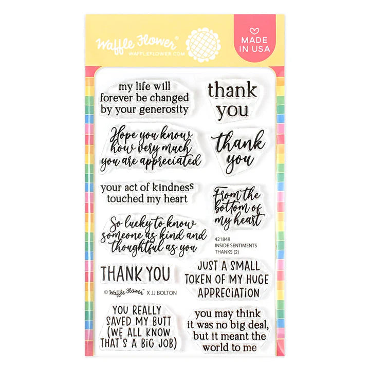 Waffle Flower - Inside Sentiments - Thanks 2 Stamp Set