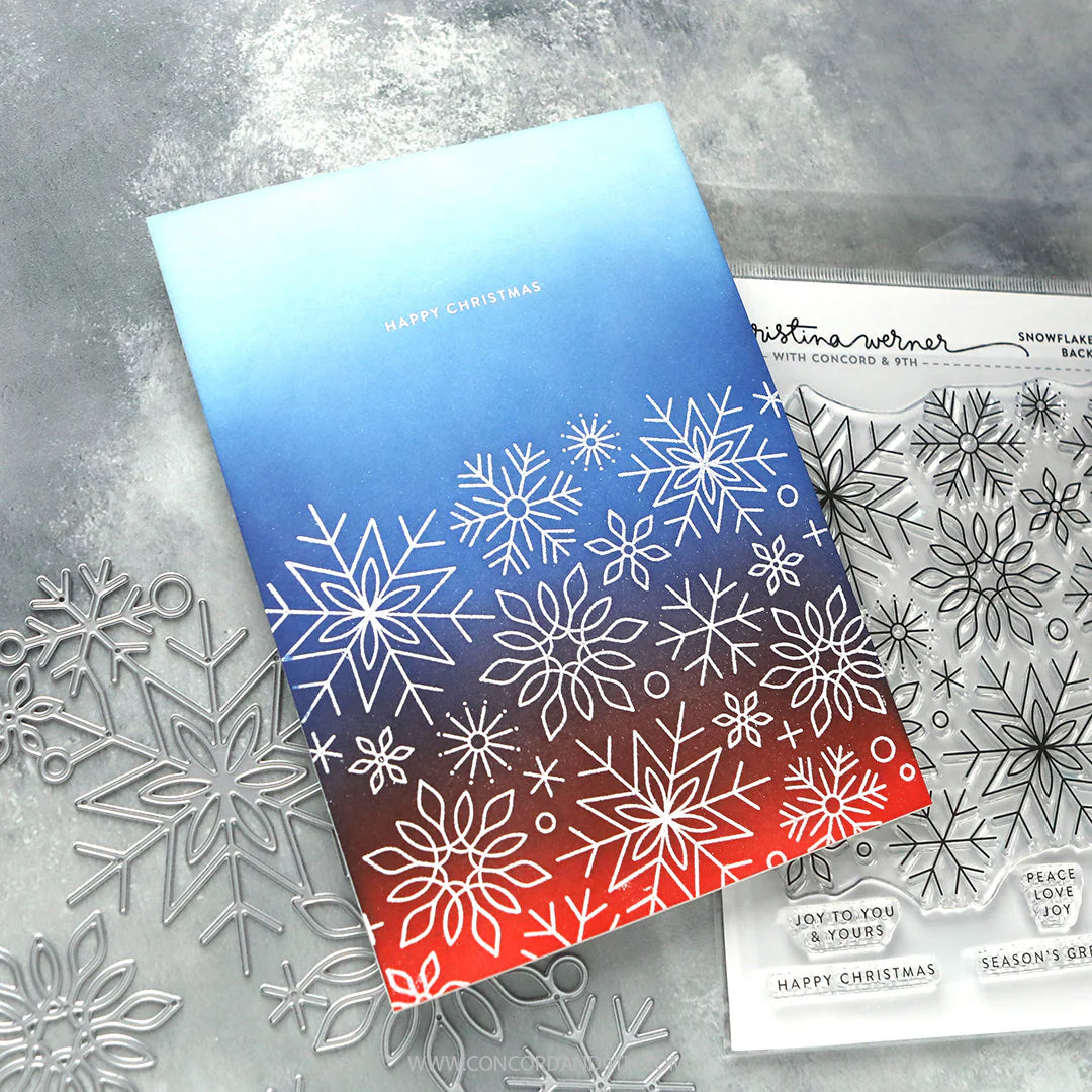 Concord & 9th - Snowflake Season Easy Repeat Background Stamp by Kristina Werner