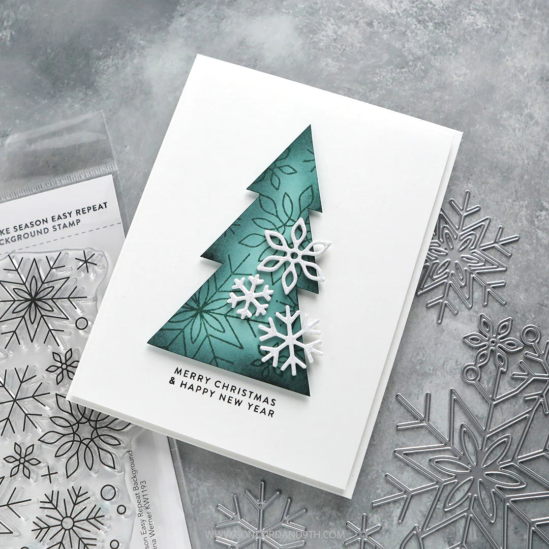 Concord & 9th - Snowflake Season Easy Repeat Background Stamp by Kristina Werner