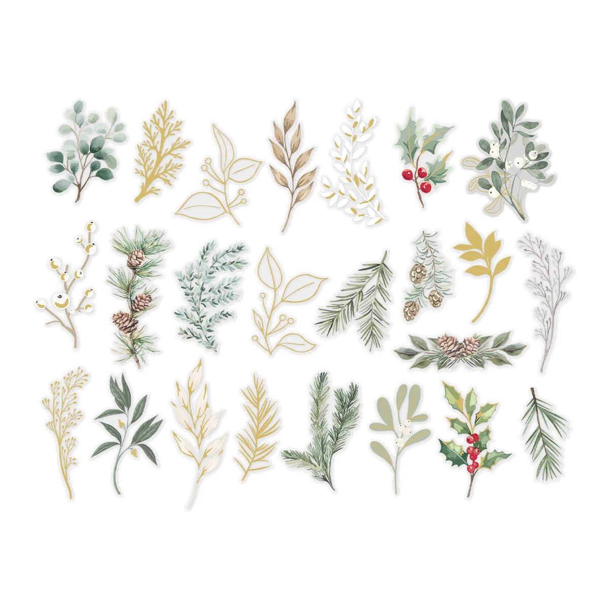 Rosie's Studio - Sleigh Bells Ring - Clear Foliage Stickers