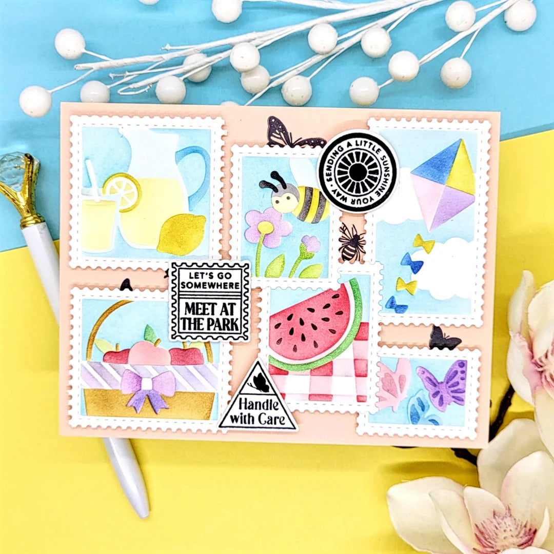 LDRS - Postage Collage - Picnic Days Layering Stencils