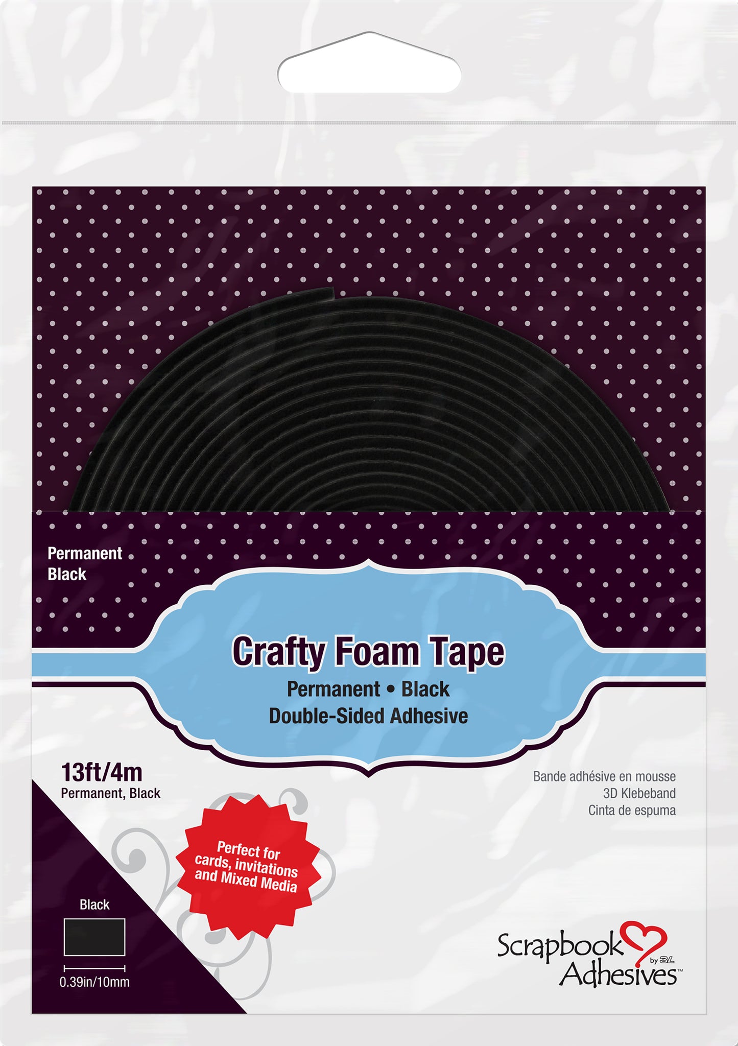 Scrapbook Adhesives - Crafty Foam Tape Roll - Black