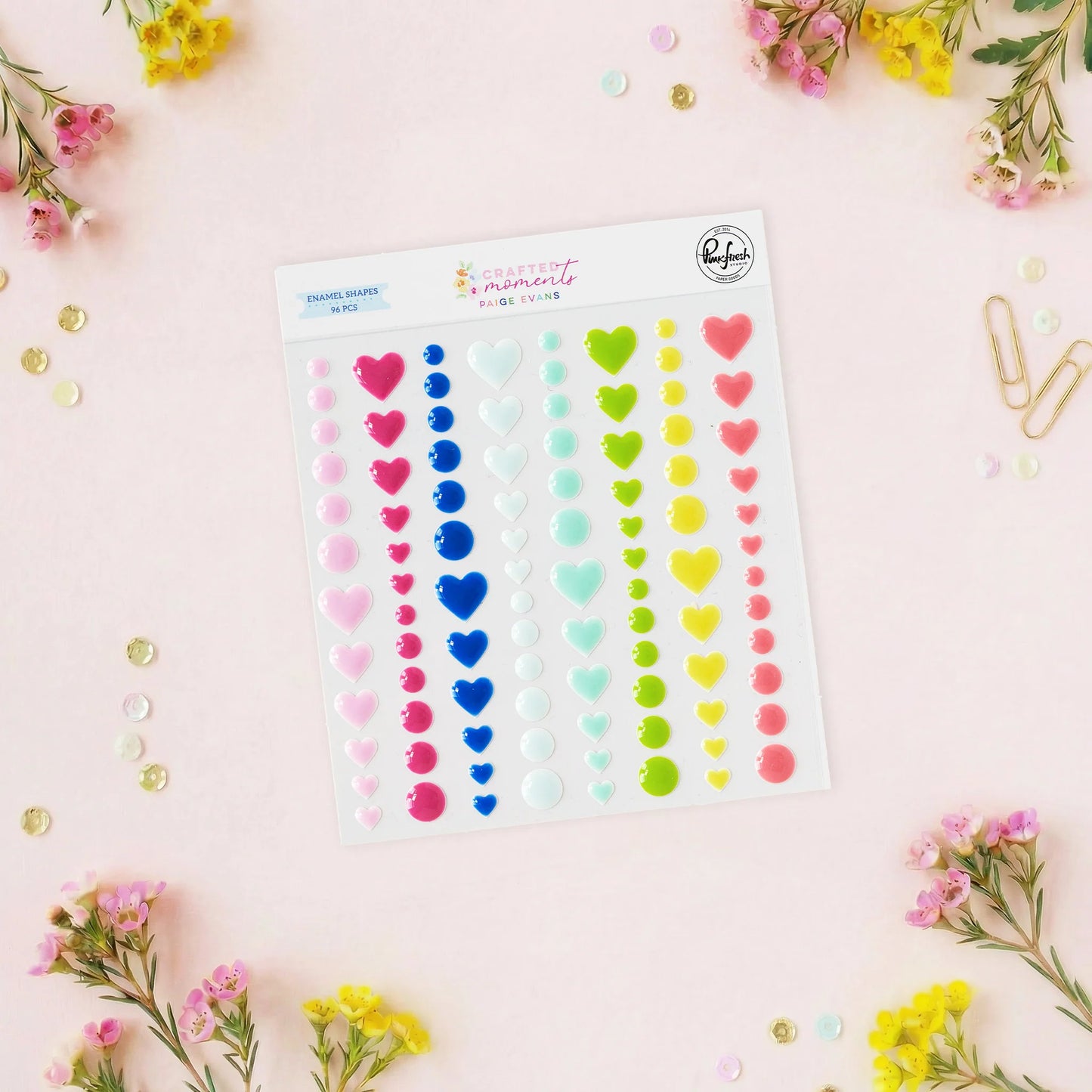 Pinkfresh - Crafted Moments - Enamel Shapes by Paige Evans