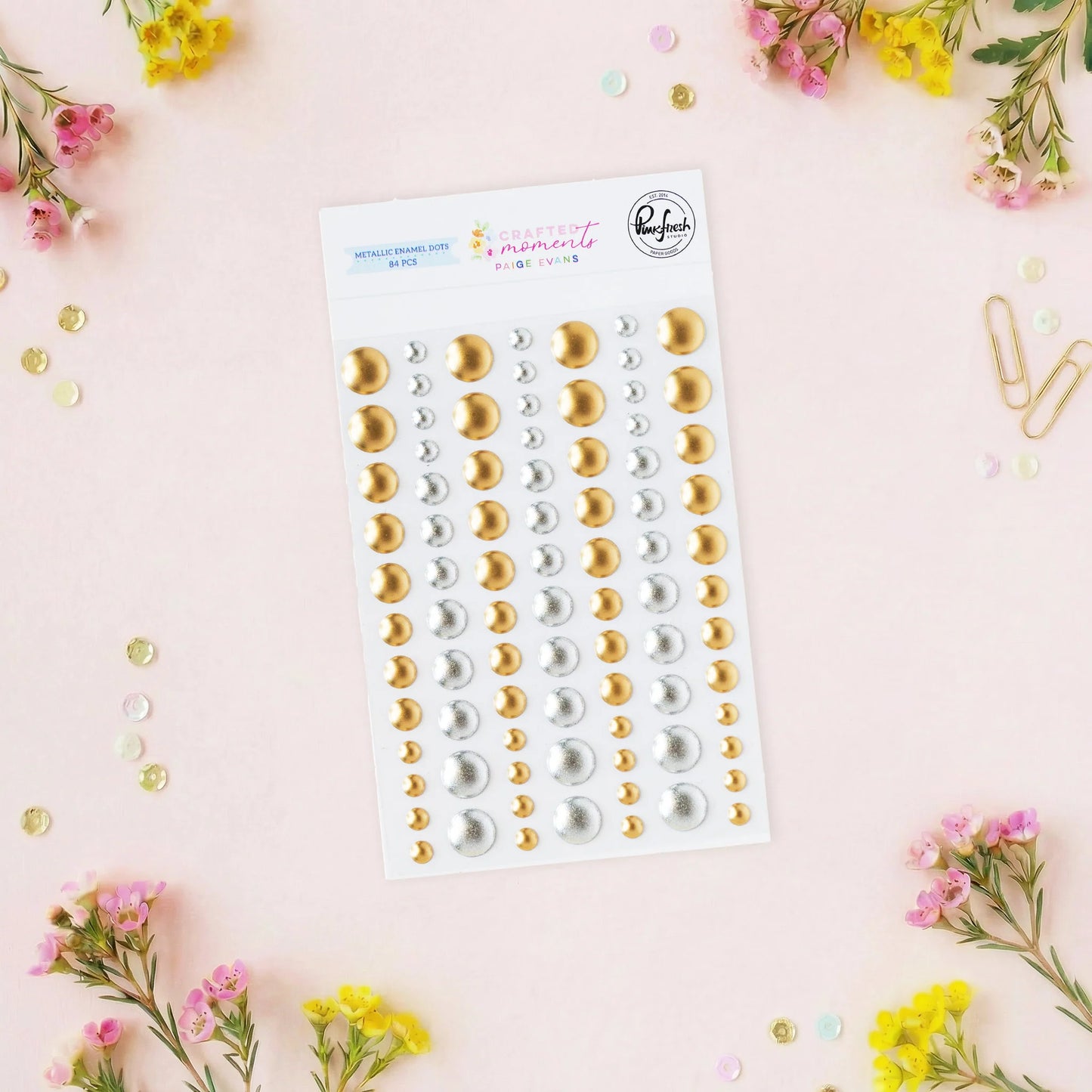 Pinkfresh - Crafted Moments - Metallic Enamel Dots by Paige Evans