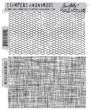 Tim Holtz - Mesh & Linen Cling Stamp Set