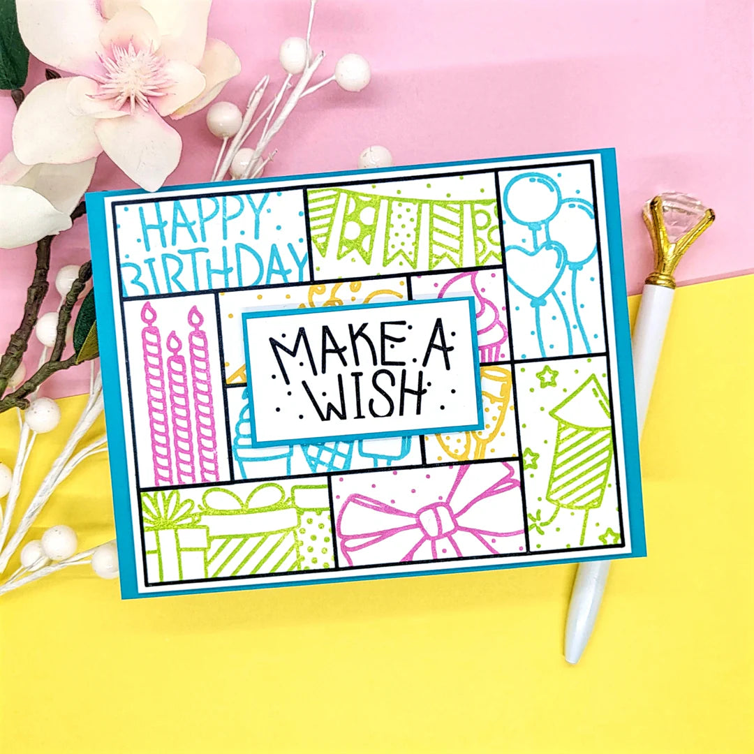 LDRS - Birthday Puzzle Scenes Stamp Set