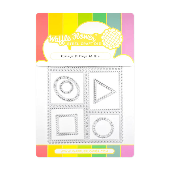 Waffle Flower - Postage Collage - Mini Slimline Die Set