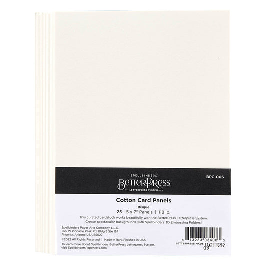 Spellbinders - BetterPress - 5x7 Cotton Card Panels: Bisque