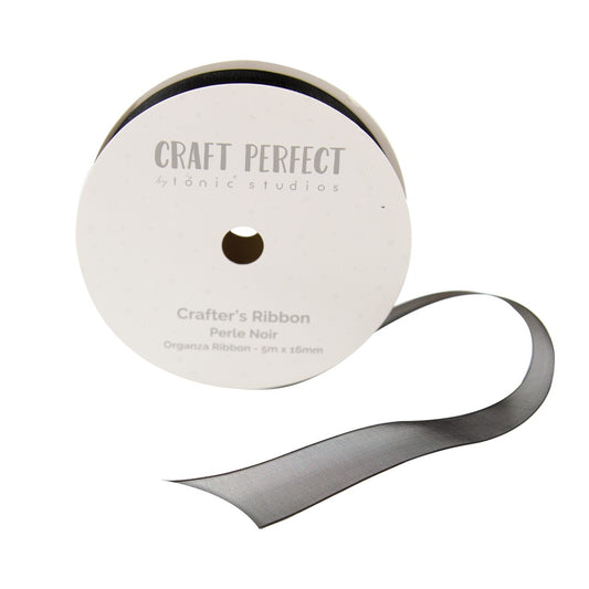 Craft Perfect - Organza Ribbon - Christmas Magic - Perle Noir
