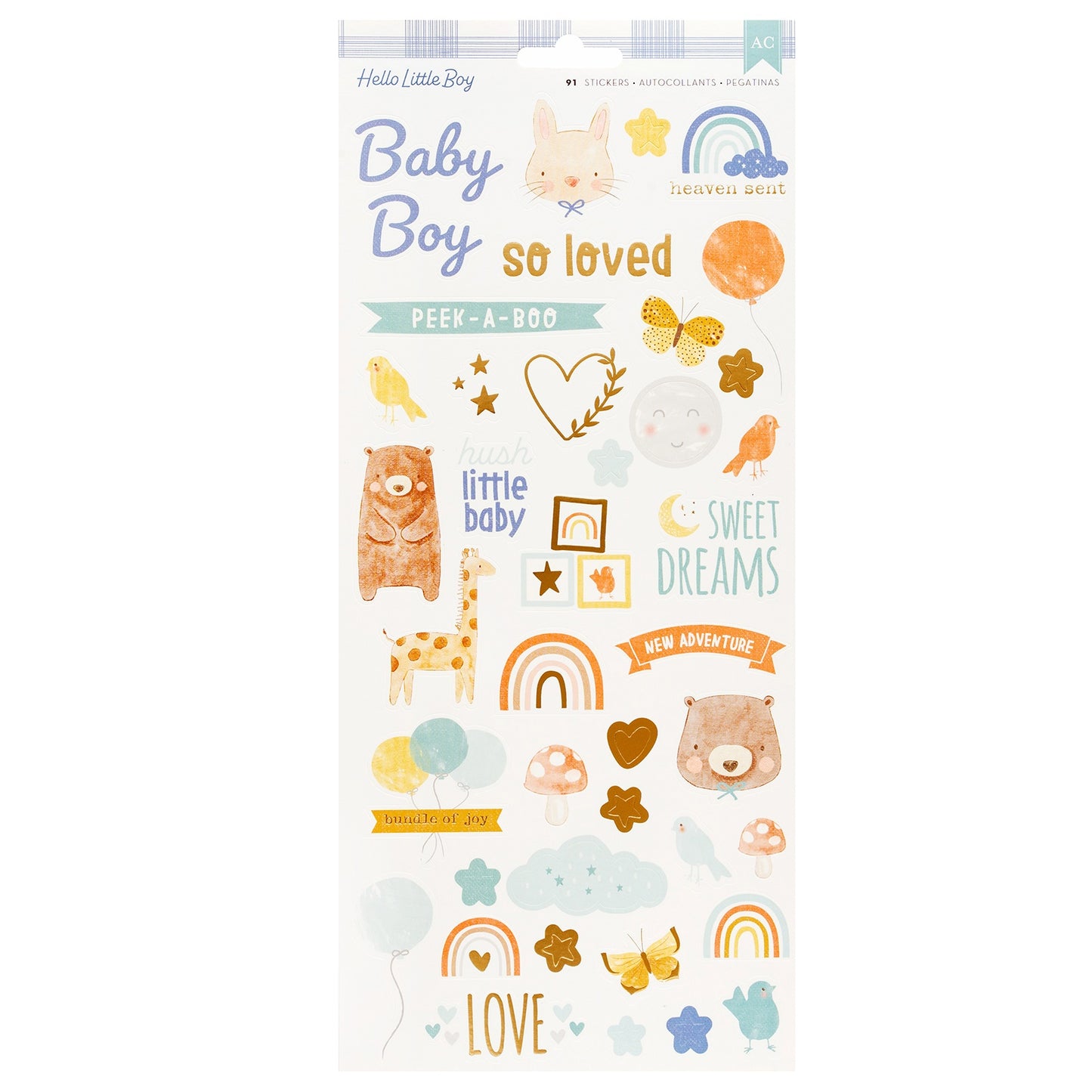 American Crafts - Hello Little Boy - Cardstock Stickers