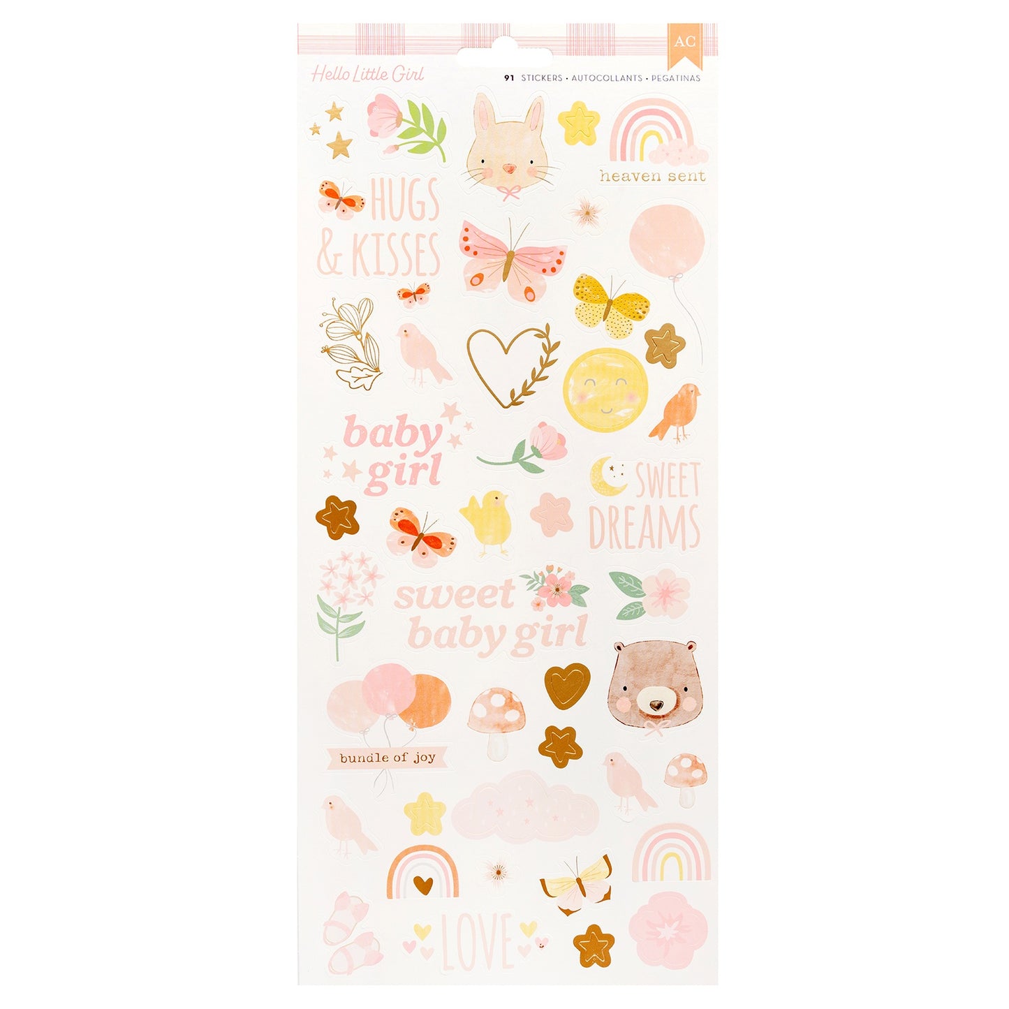 American Crafts - Hello Little Girl - Cardstock Stickers