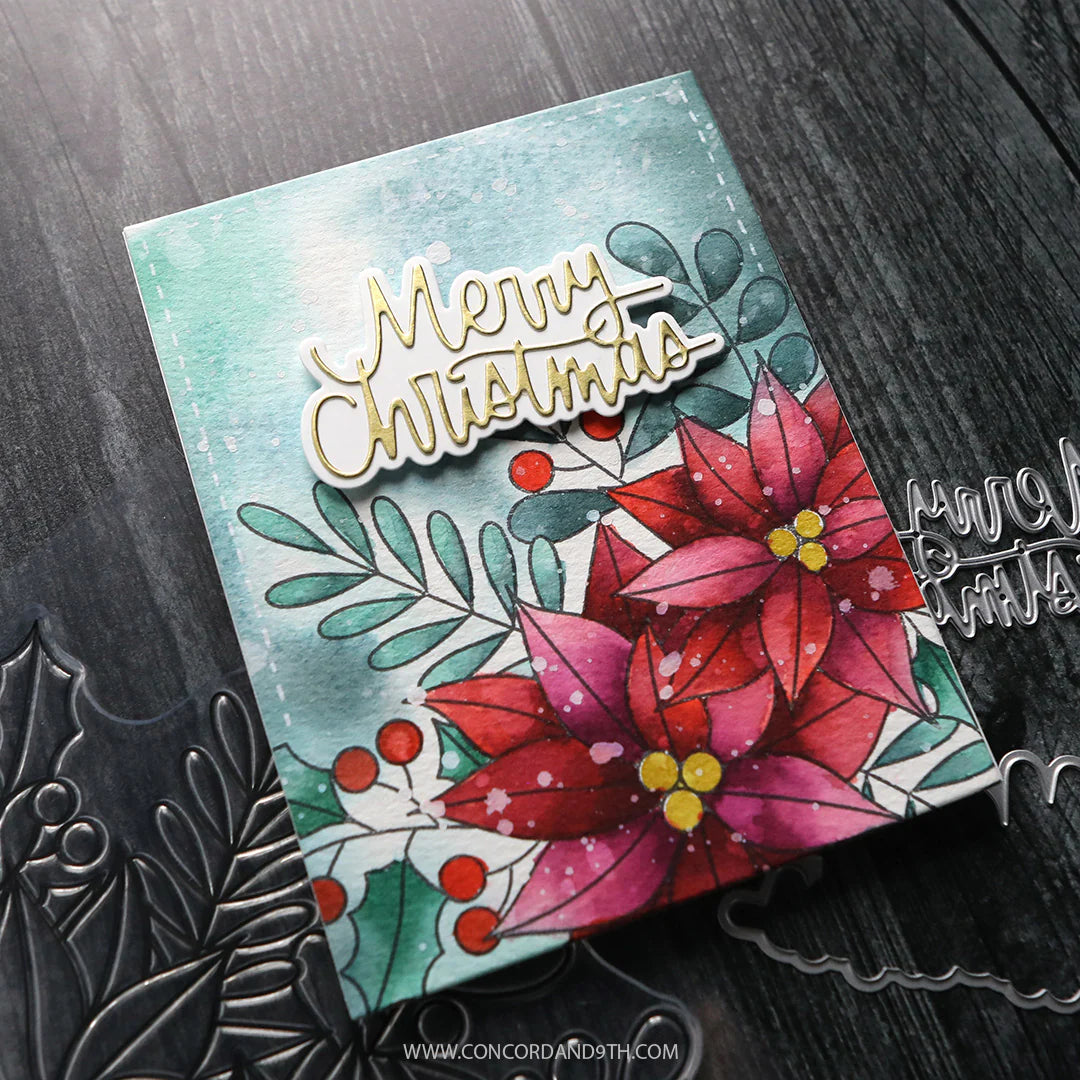 Concord & 9th - Winter Greenery Background Stamp by Kristina Werner