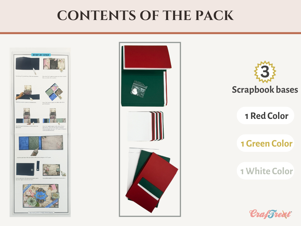 Craftreat - Blank Quick Folio - Dreamer: Red, Green & White - Crafters Home Exclusive