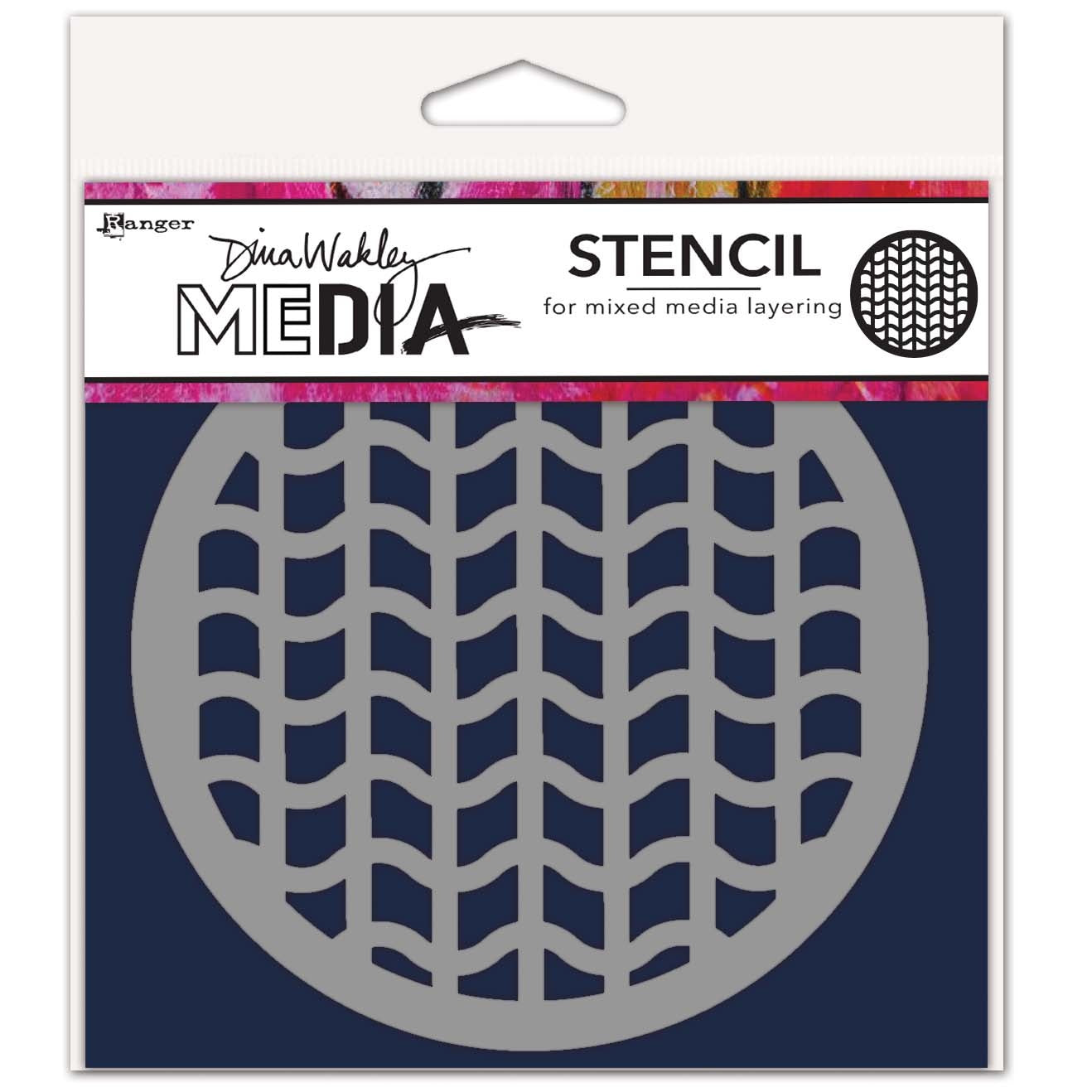 Dina Wakley - Media Stencils - Tire Tracks Coaster