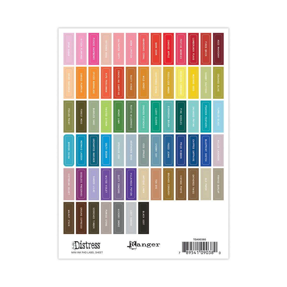 Ranger - Mini Ink Cube Distress Label Sheets - White
