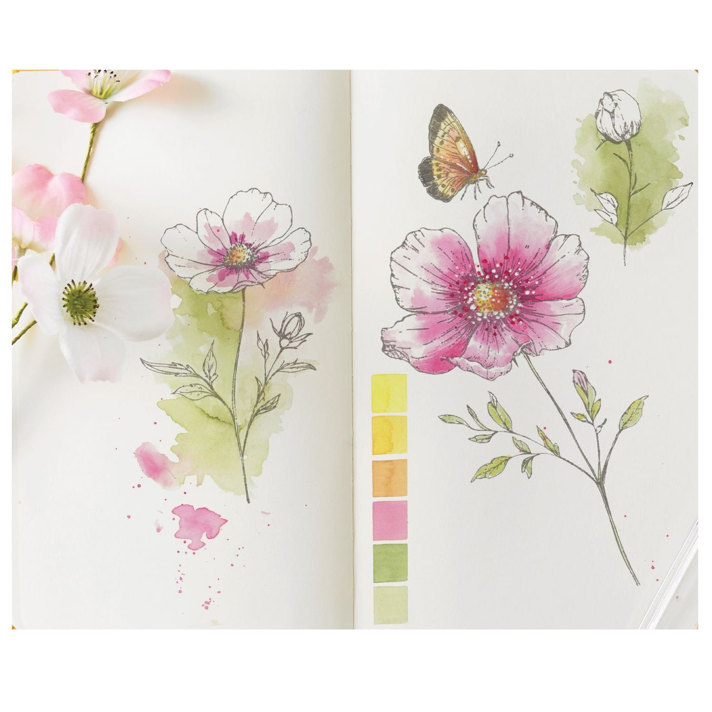 Sizzix - Cosmos and Butterflies Stamp Set by Willow Wolfe