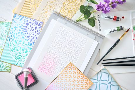 Sizzix - Backgrounds Stencil Set by Willow Wolfe