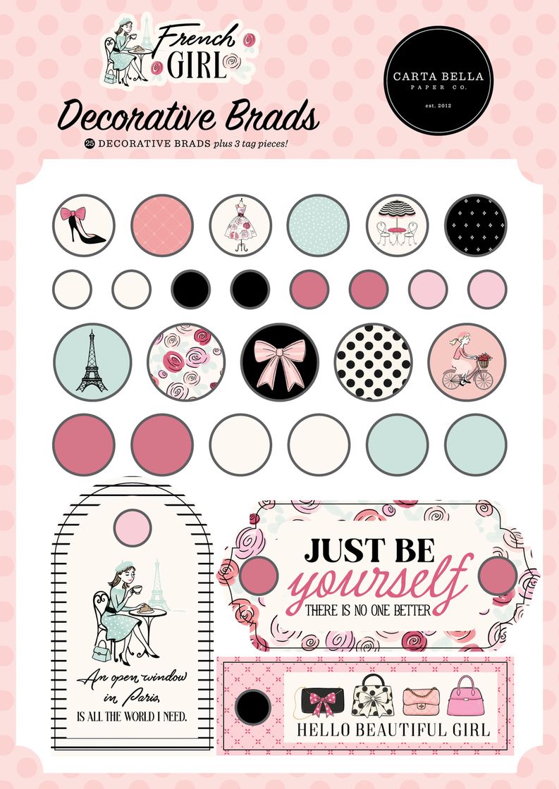 Carta Bella - French Girl - Decorative Brads