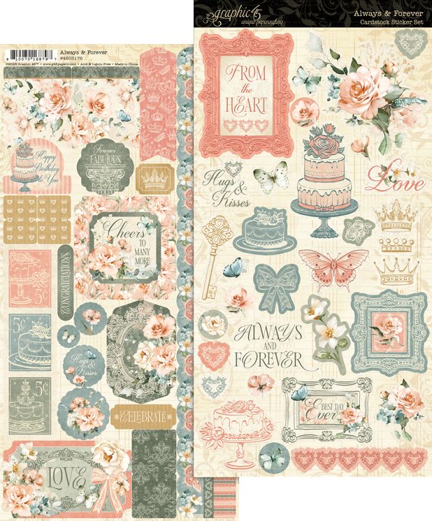 Graphic 45 - Always & Forever - Sticker Sheet