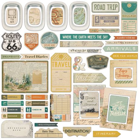 49 and Market - Travel Diaries - Chipboard Set