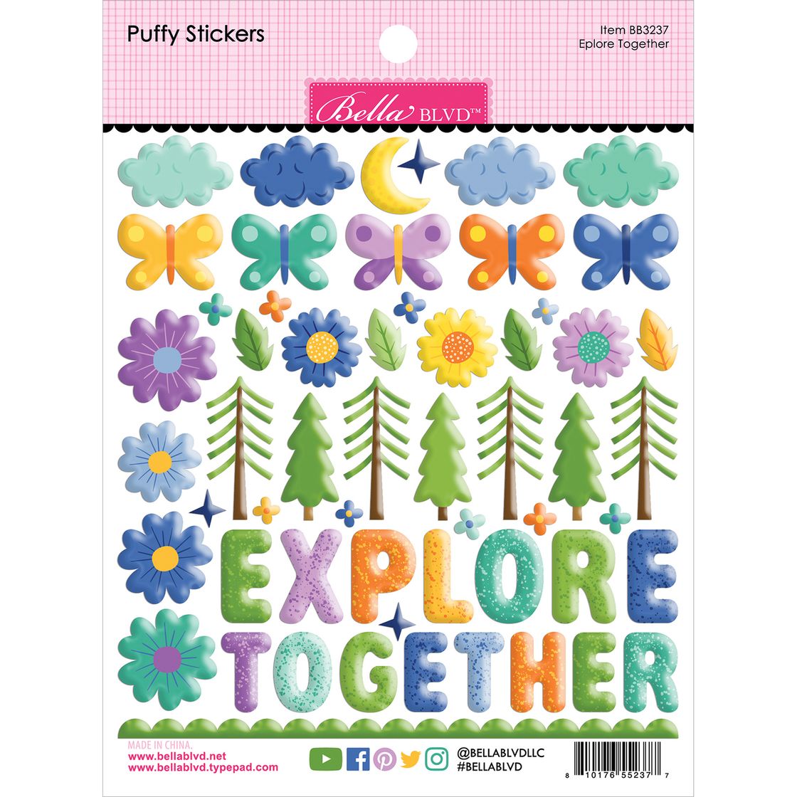 Bella Blvd - Adventure Awaits - Puffy Stickers