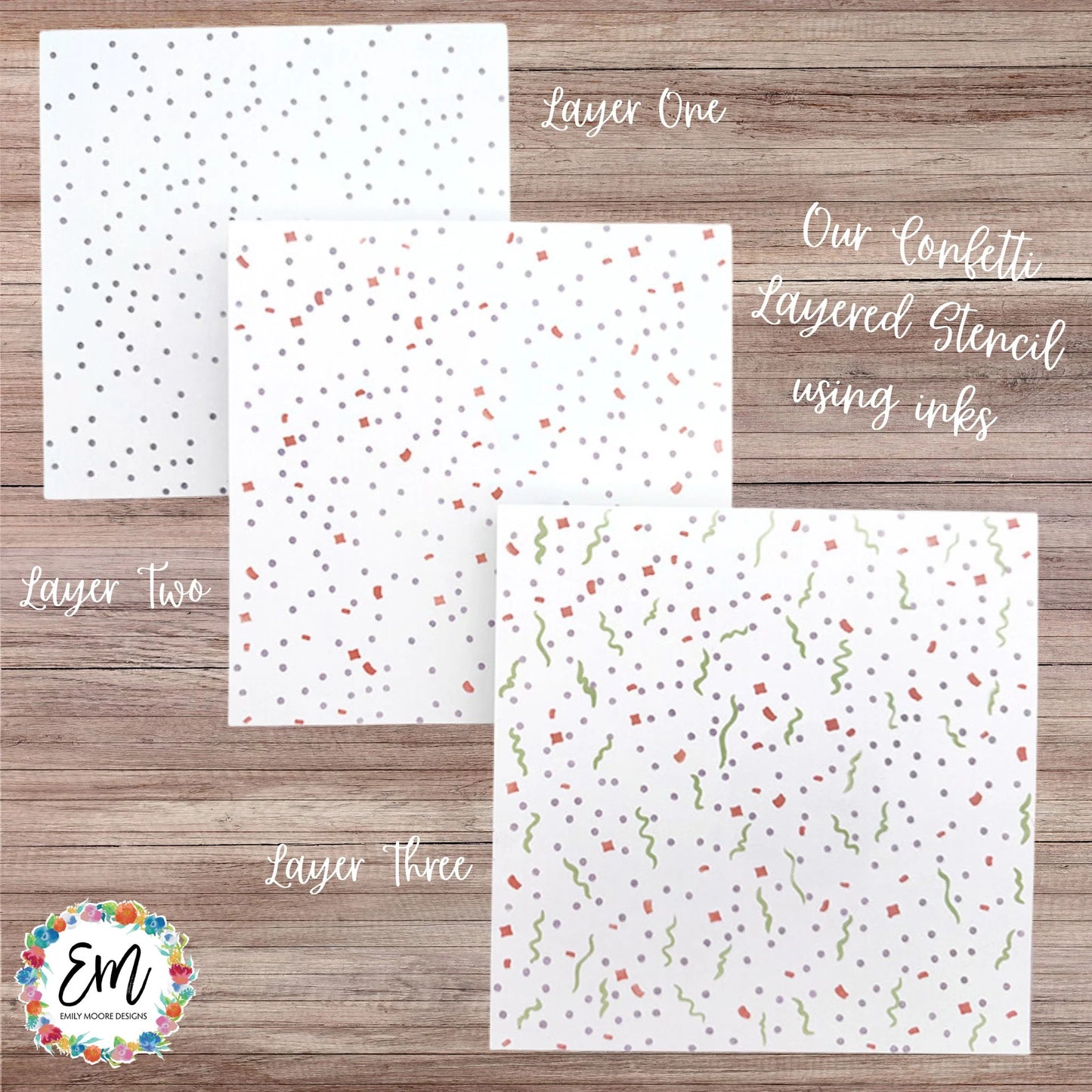 Emily Moore Designs - Confetti Layered Stencil Set