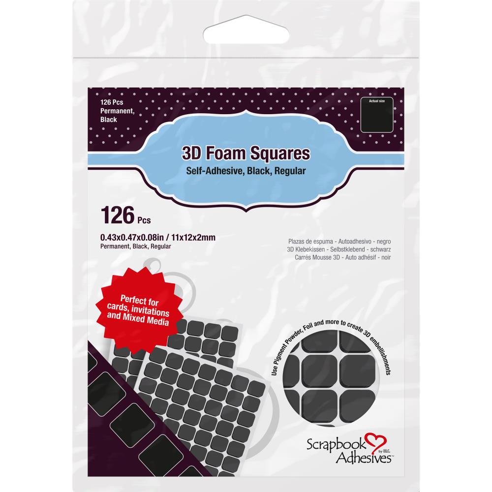 Scrapbook Adhesive - 3D Foam Large Squares - Black