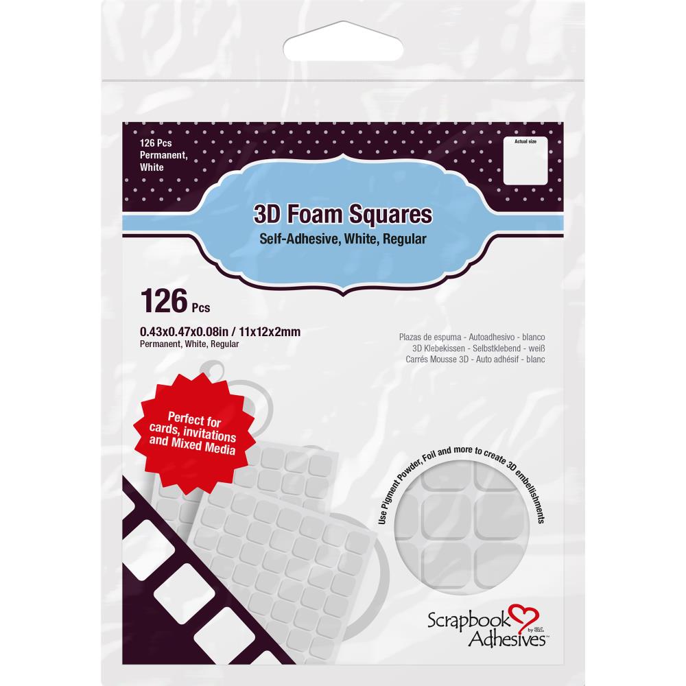 Scrapbook Adhesive - 3D Foam Large Squares - White