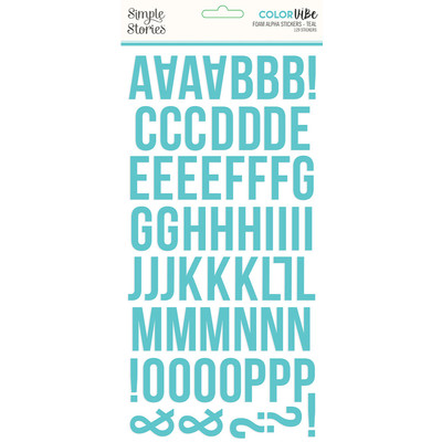 Simple Stories - Color Vibe Foam Alphas - Teal
