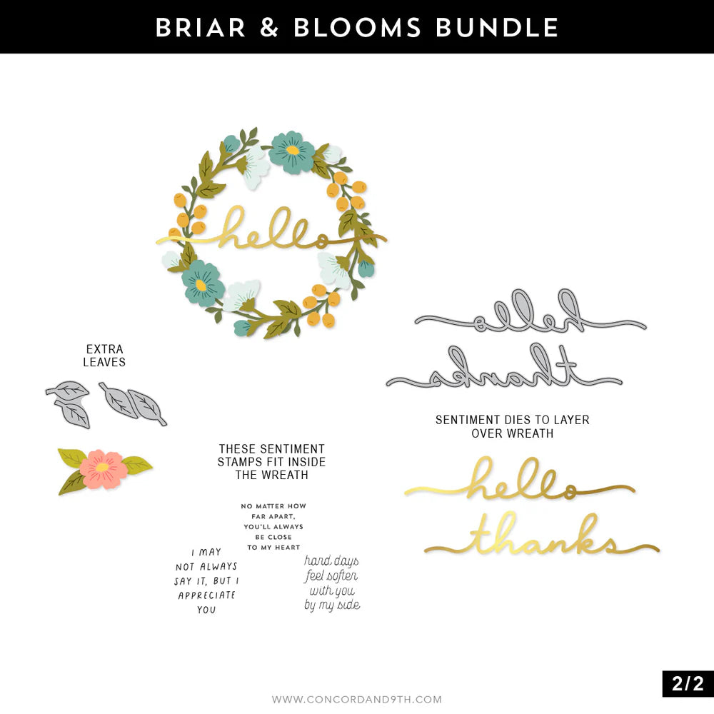 Concord & 9th - Briar & Blooms Stamp & Die Set