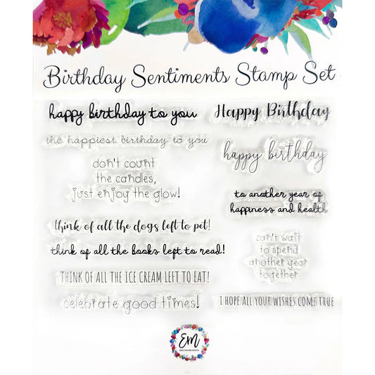 Emily Moore Designs - Birthday Sentiments Stamp Set