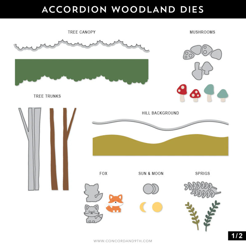 Concord & 9th - Accordion Woodland Die Set