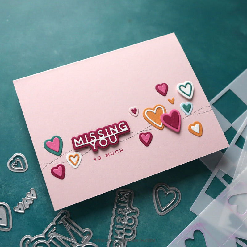 Concord & 9th - Missing Your Hugs Stamp & Die Bundle by Kristina Werner