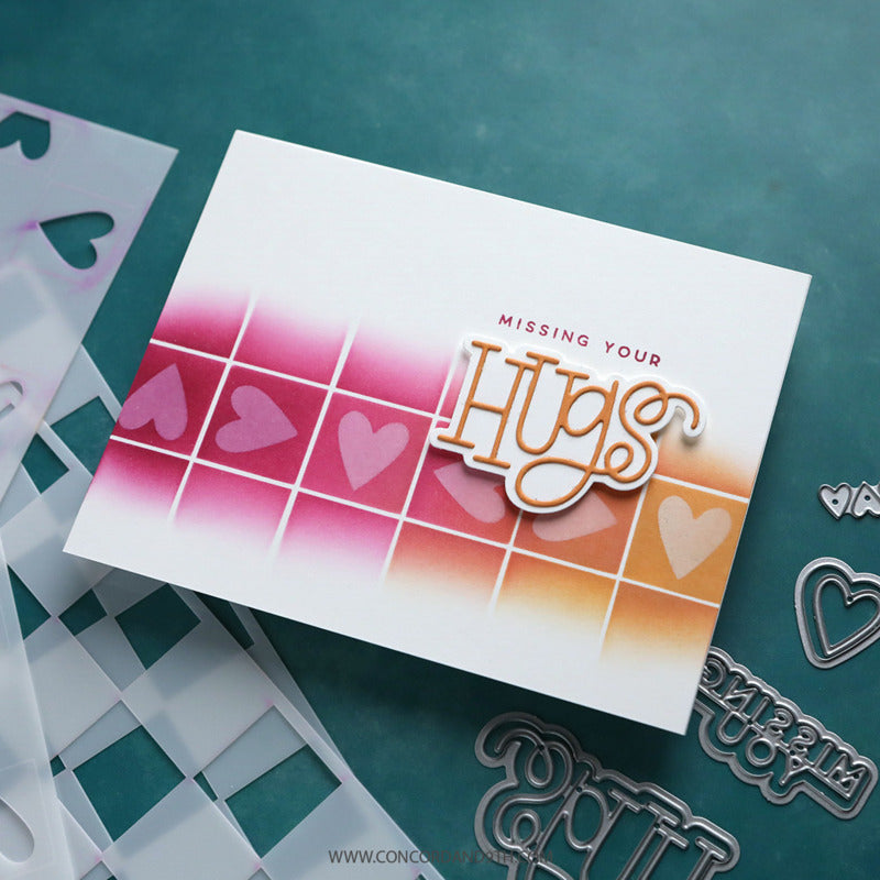 Concord & 9th - Missing Your Hugs Stamp & Die Bundle by Kristina Werner