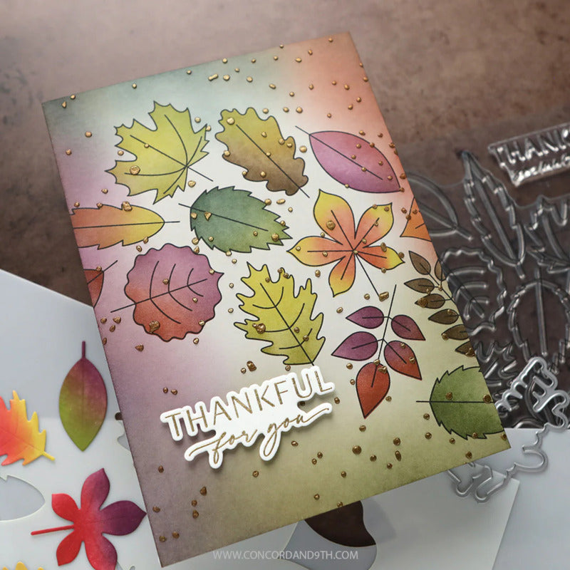 Concord & 9th - Thankful Leaves Stamp & Die Bundle by Kristina Werner