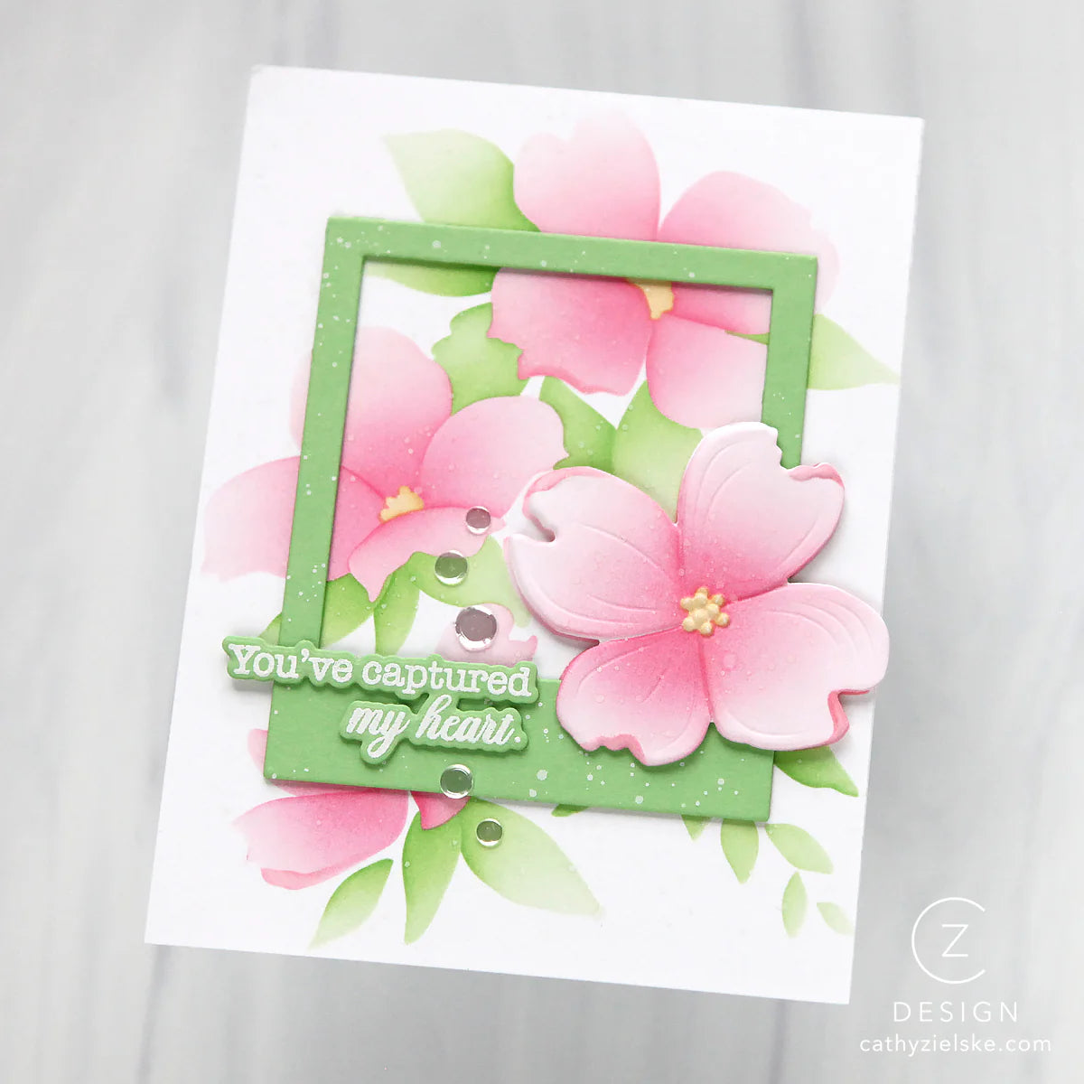 Gina K. - Fancy Dogwood 3D Embossing Folder, Stencil & Die Bundle