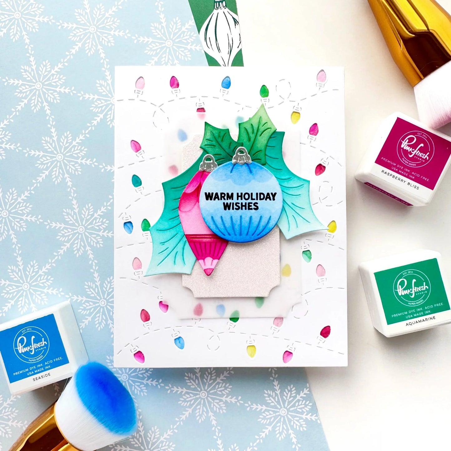 Pinkfresh - Christmas Lights Coverplate & Stencil Bundle