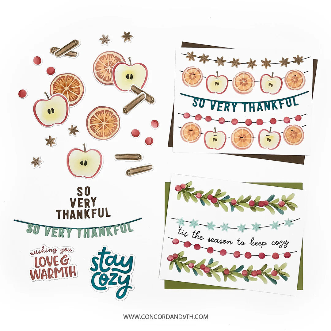 Concord & 9th - Citrus & Spice Stamp, Die & Stencil Bundle