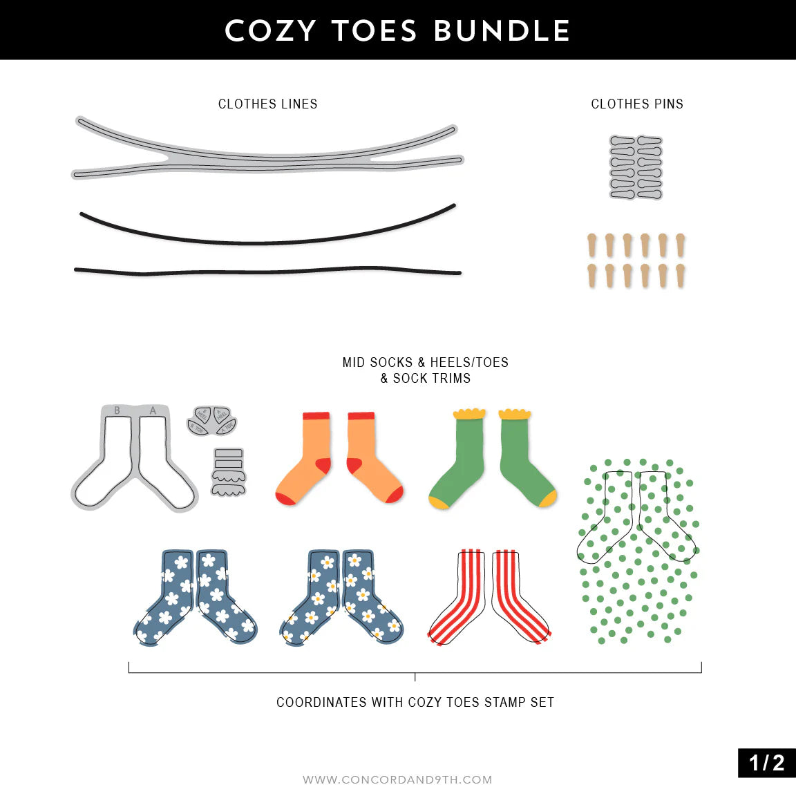 Concord & 9th - Cozy Toes Stamp & Die Bundle