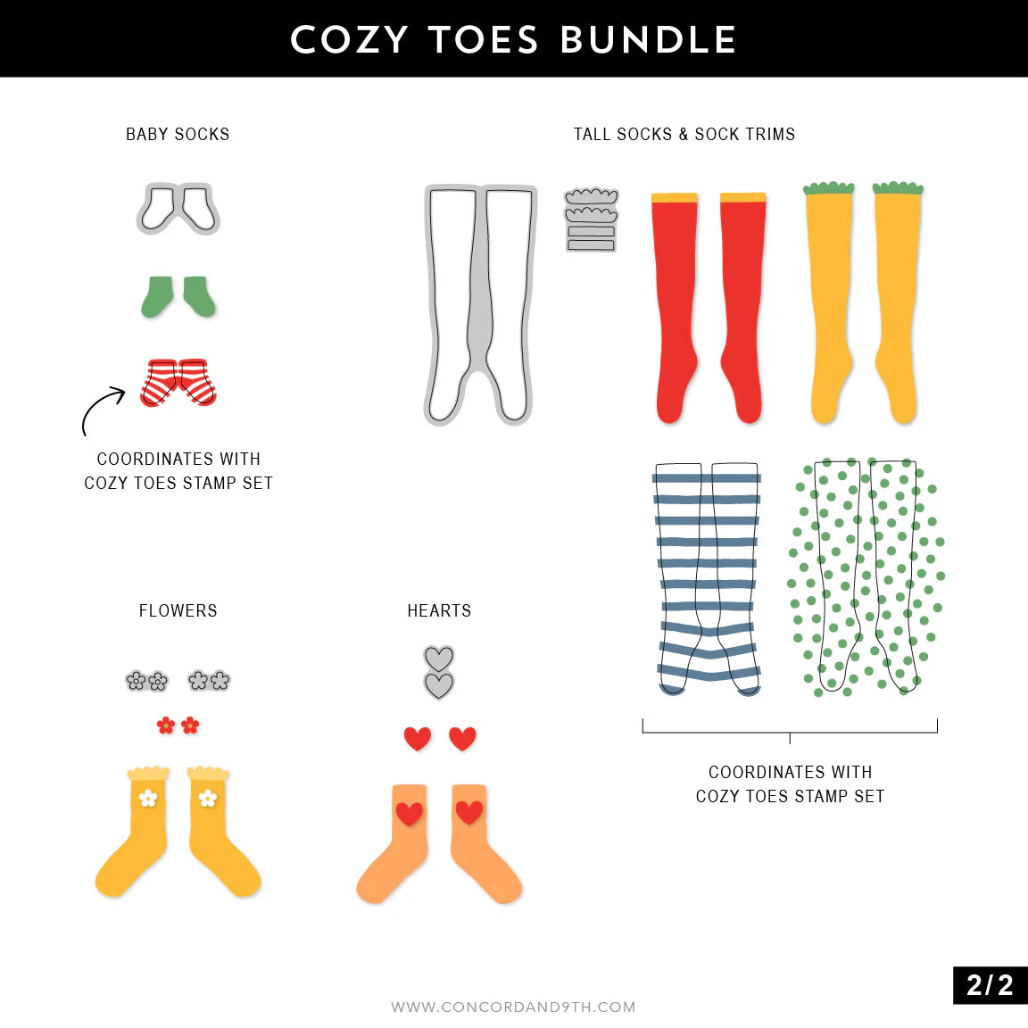 Concord & 9th - Cozy Toes Stamp & Die Bundle