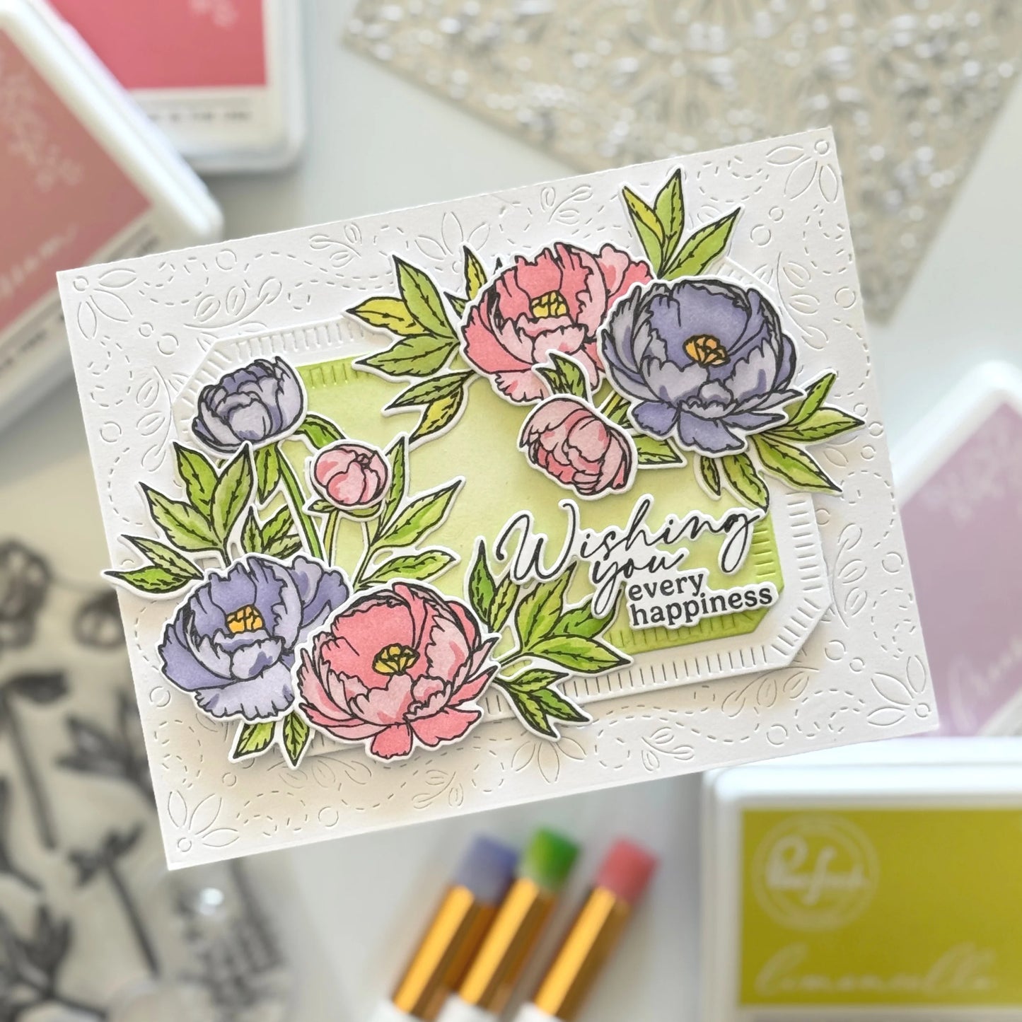 Pinkfresh - Blushing Blooms - Stamp, Die & Stencil Bundle