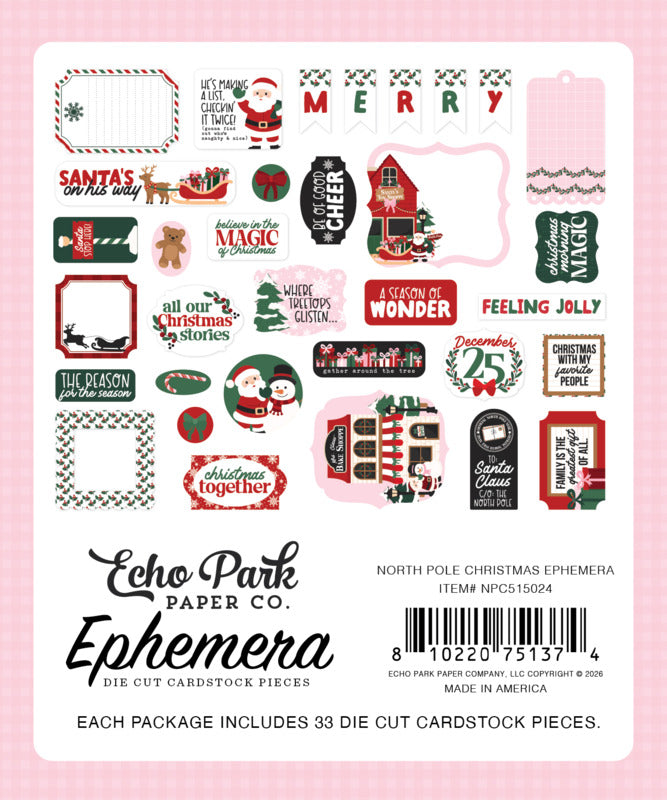 Echo Park - North Pole Christmas - Ephemera