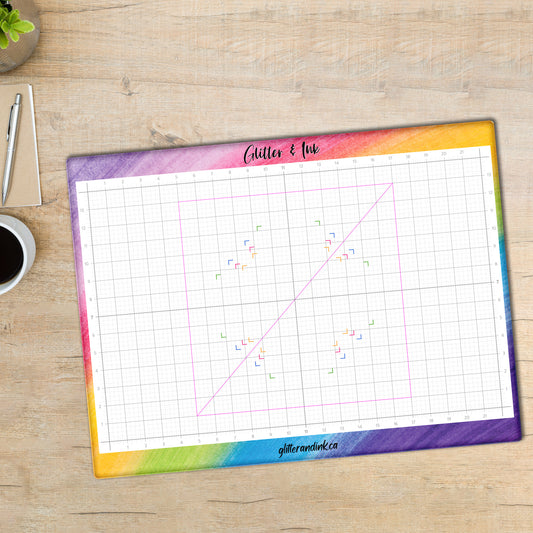 Glassboard Studio - Glitter & Ink Magnetic Glass Craft Mat - 18x24