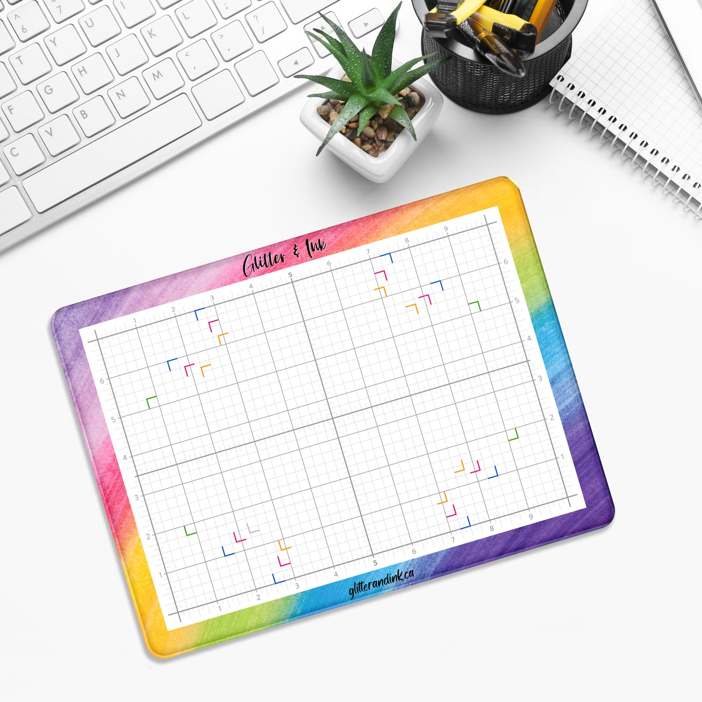 Glassboard Studio - Glitter & Ink Magnetic Glass Craft Mat - 9x12