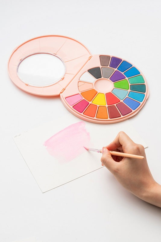 HIMI - Solid Watercolor Paint Set - Pink Case: 24 Colours