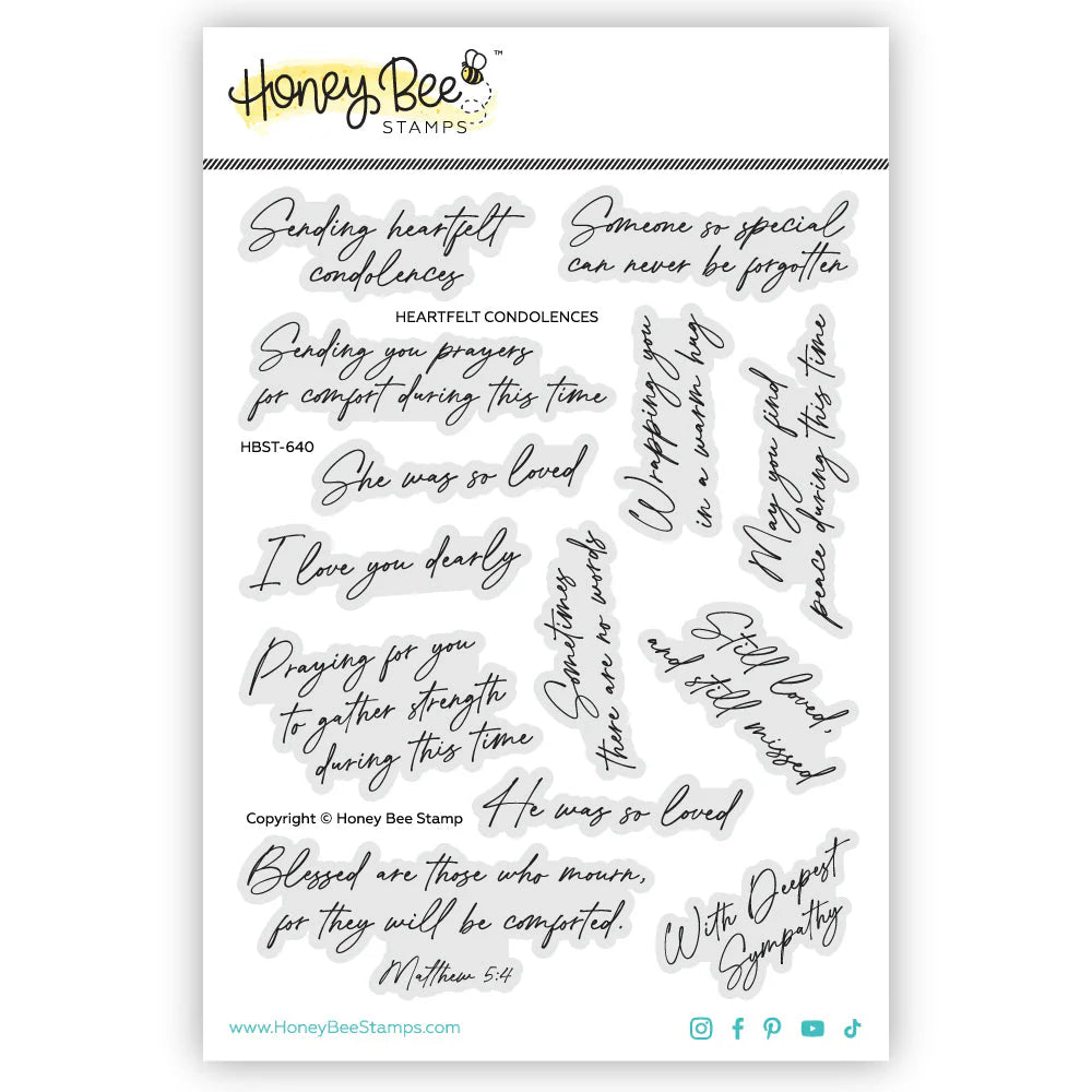 Honey Bee - Heartfelt Condolences Stamp Set