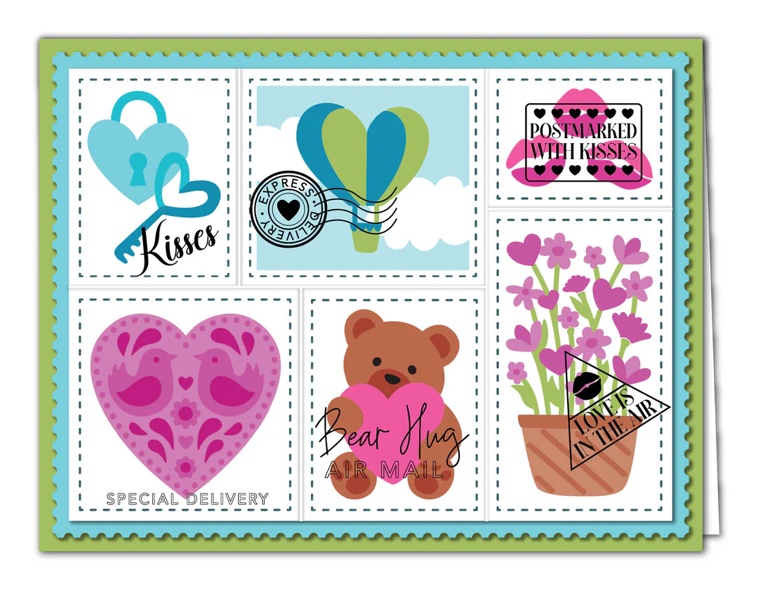 LDRS - Postage Collage - Hugs & Kisses Stamp Set